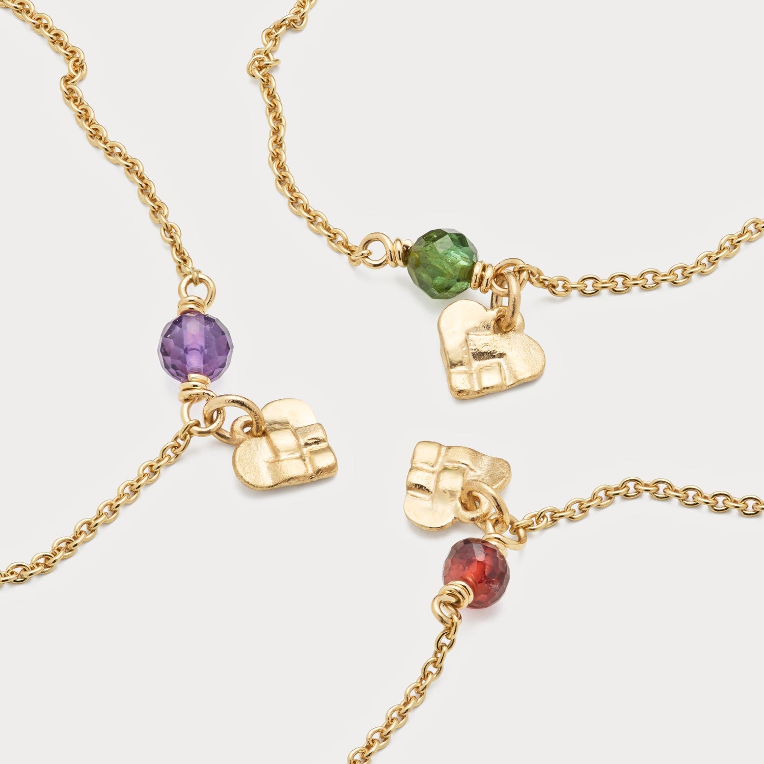 Armbånd - Mikro julehjerte 18kt guld