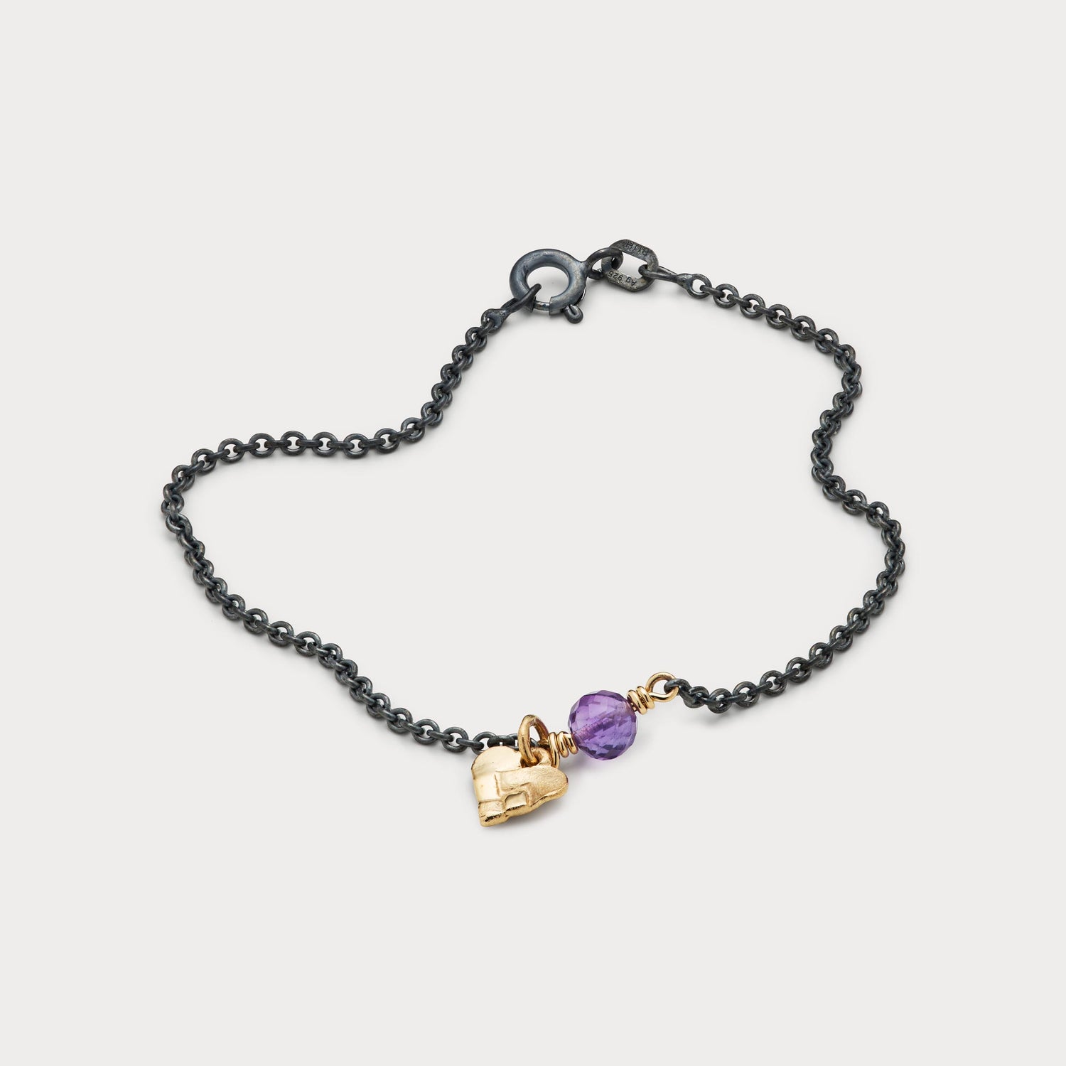 Armbånd - Mikro julehjerte sølv