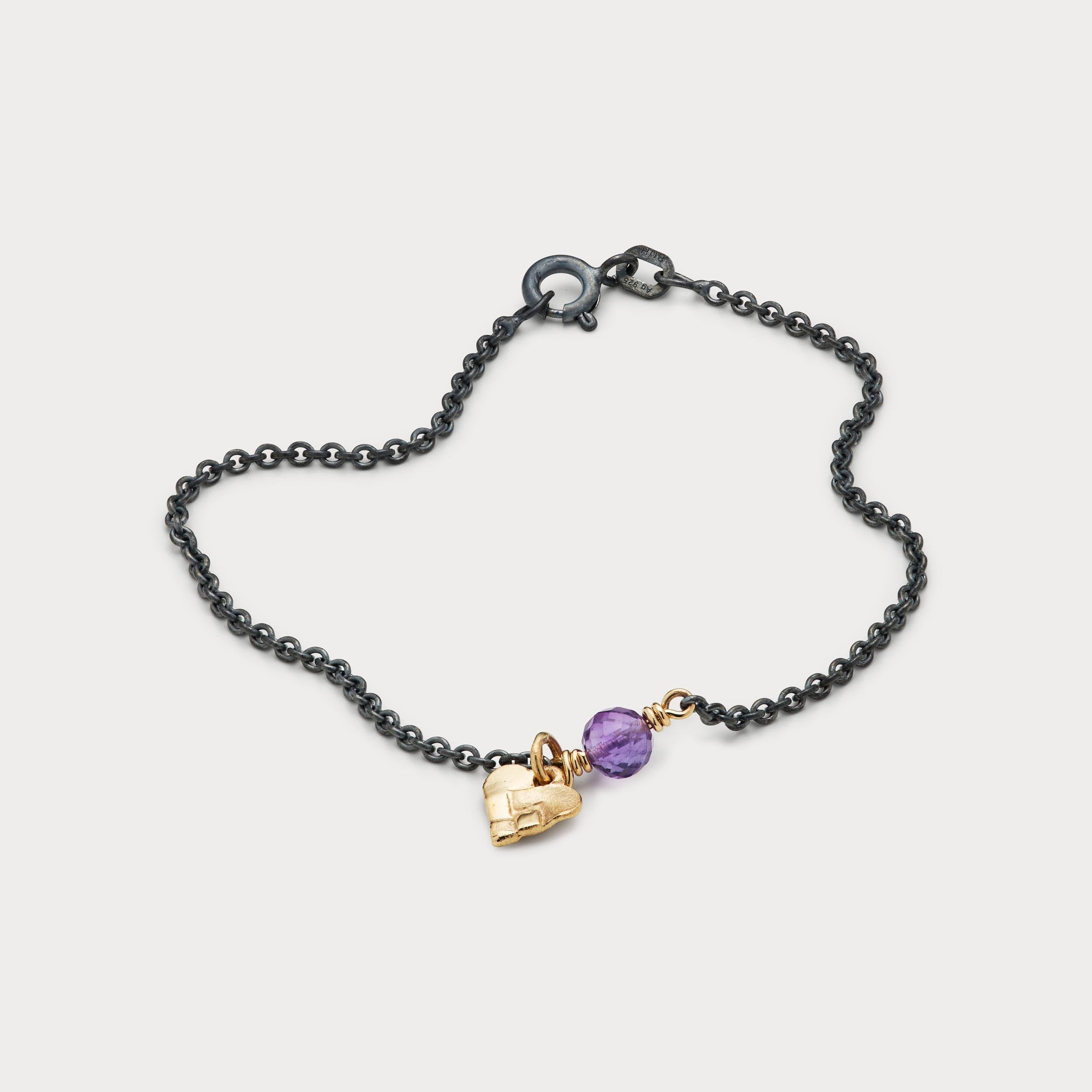 Armbånd - Mikro julehjerte sølv