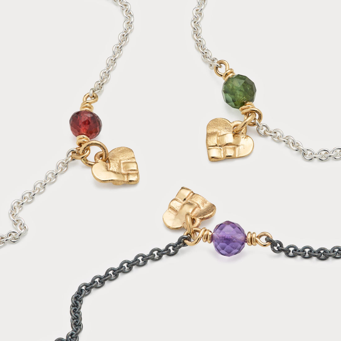 Armbånd - Mikro julehjerte sølv