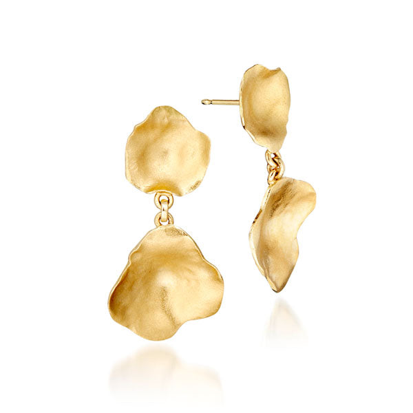 Flake øreringe i guld
