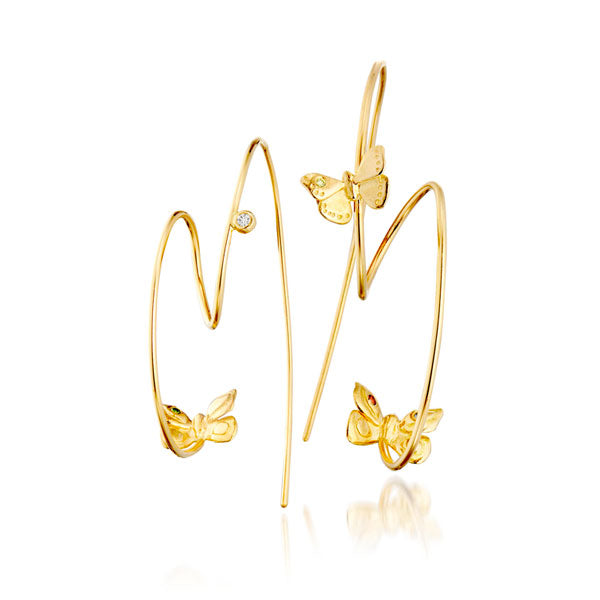 Fly øreringe med mariposa