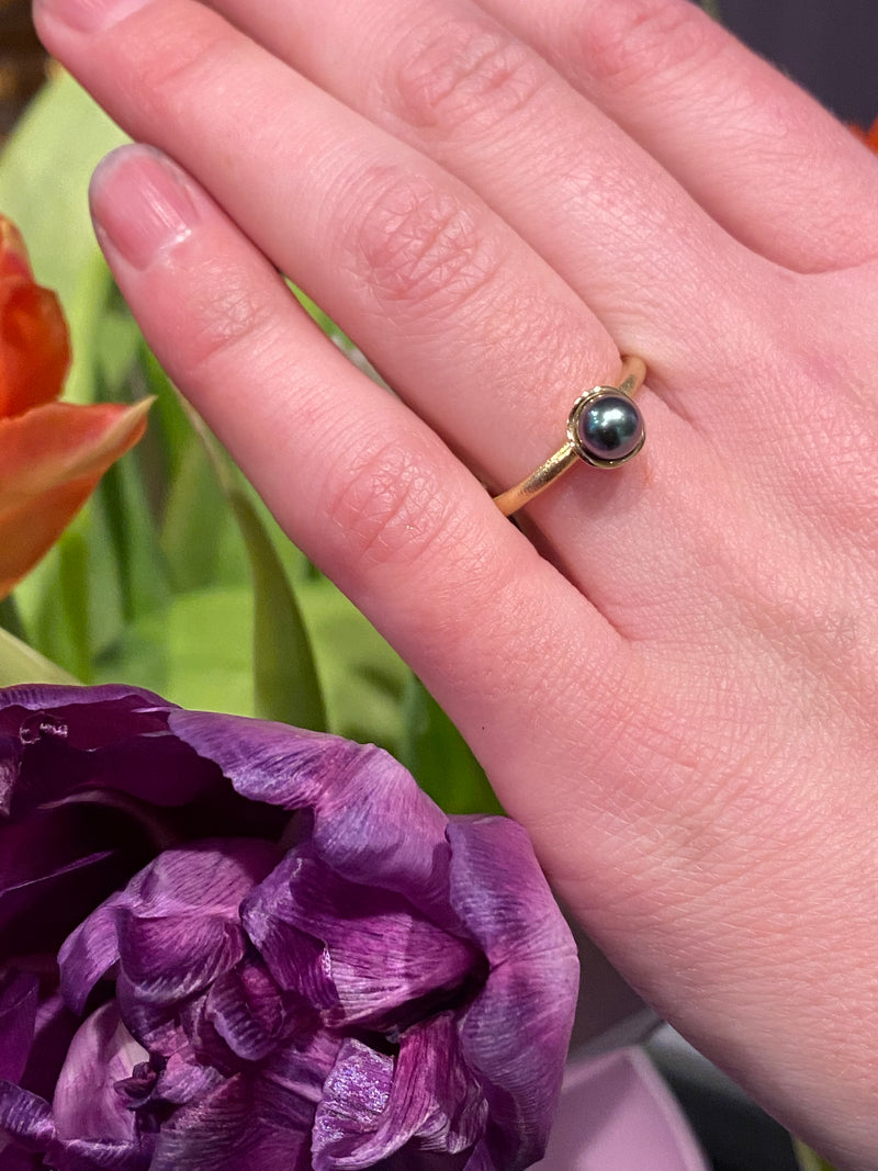 Samlering - med south sea perle 18 kt guld