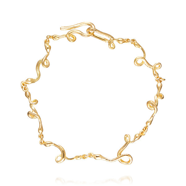 Stort krøller armbånd i guld