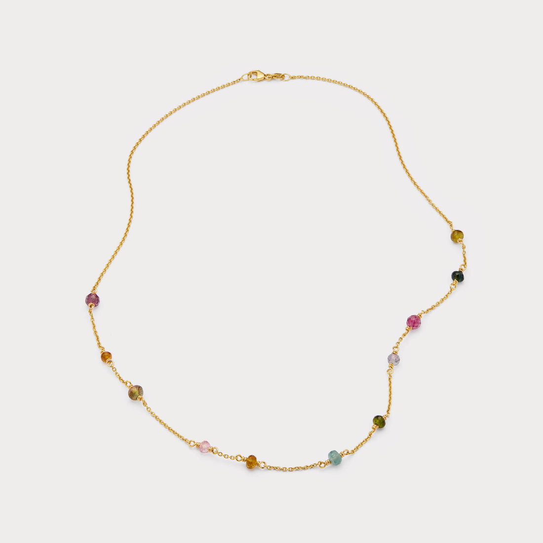 Kæde - Turmaliner 18 kt guld