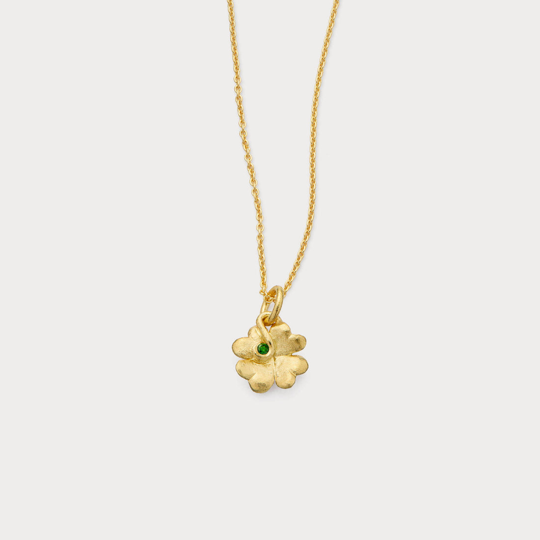 Vedhæng - Stor Lucky 18 kt guld med brillant