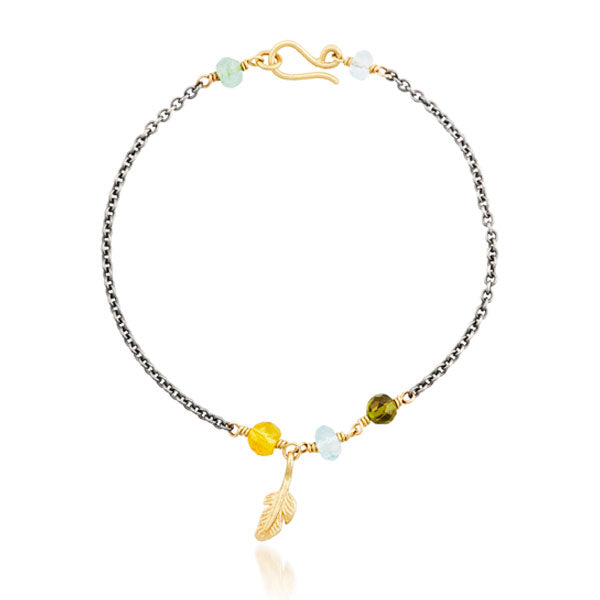 Boheme armbånd med turmaliner og dun