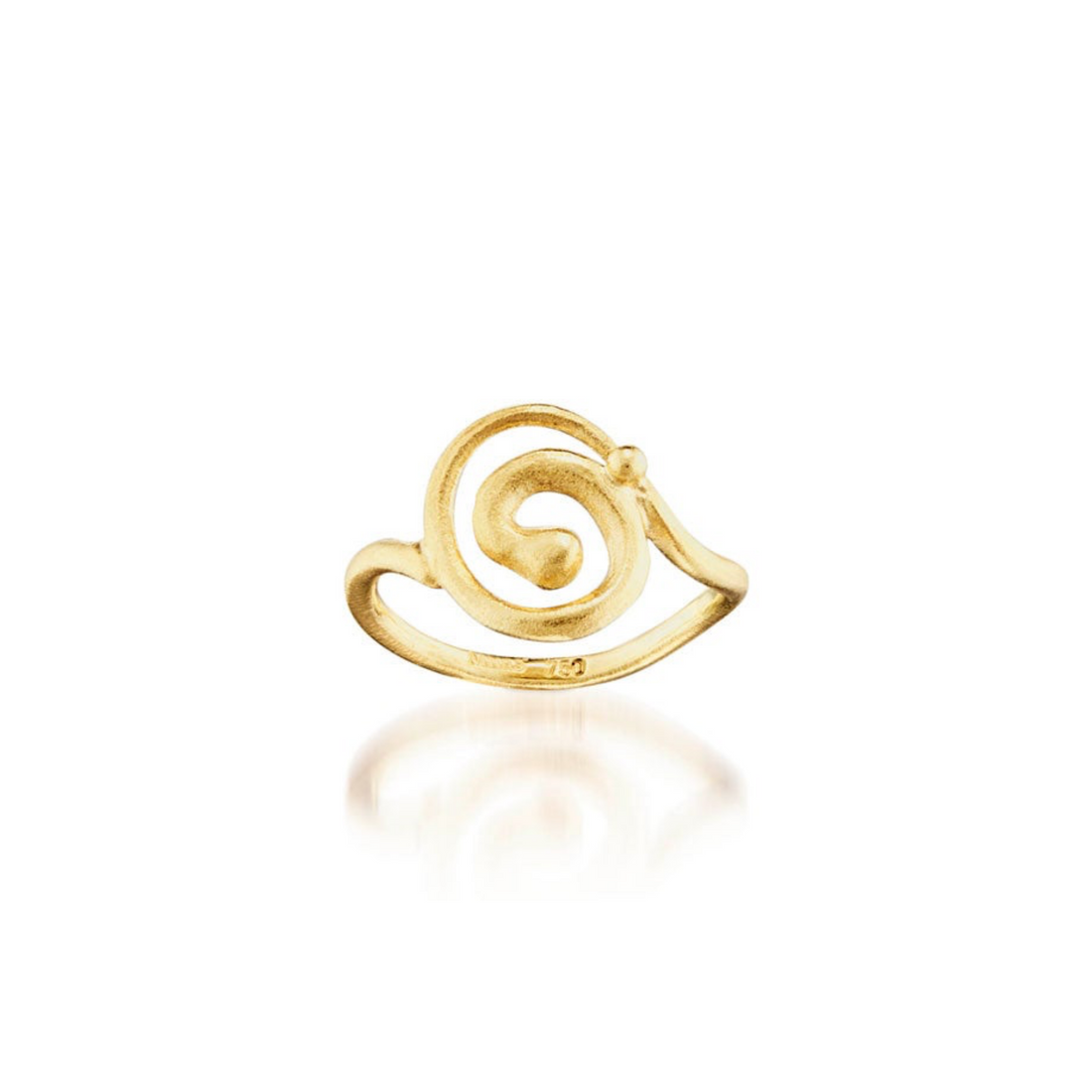 Spiralring - lille 18 kt guld