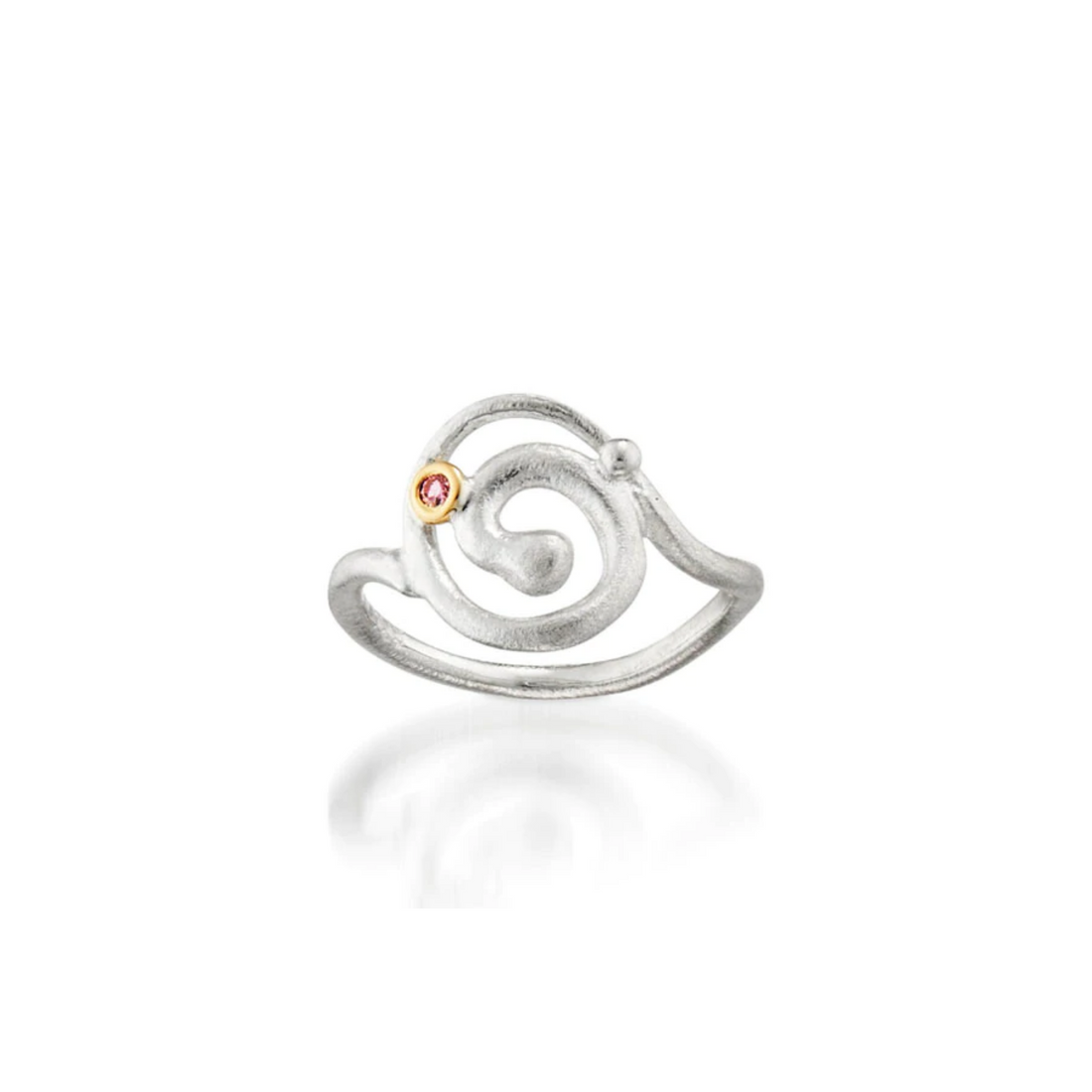 Spiralring - lille med brillant