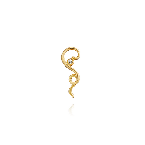 Ørestik - Bølgekrølle 18 kt guld