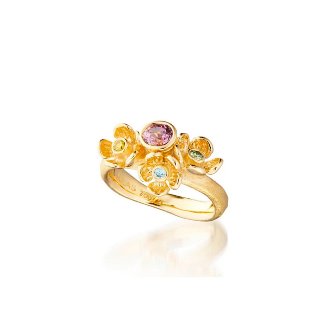 Buketring - med brillanter og turmalin