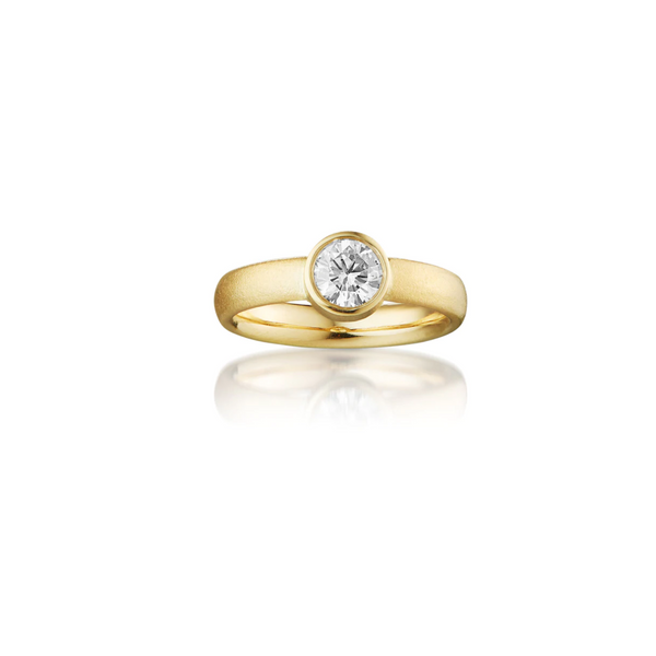 Ring - solitaire brillant 18 kt guld