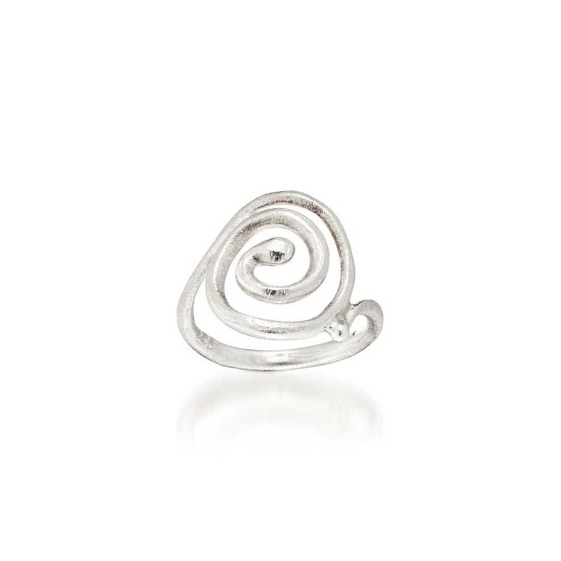 Spiralring - stor sølv